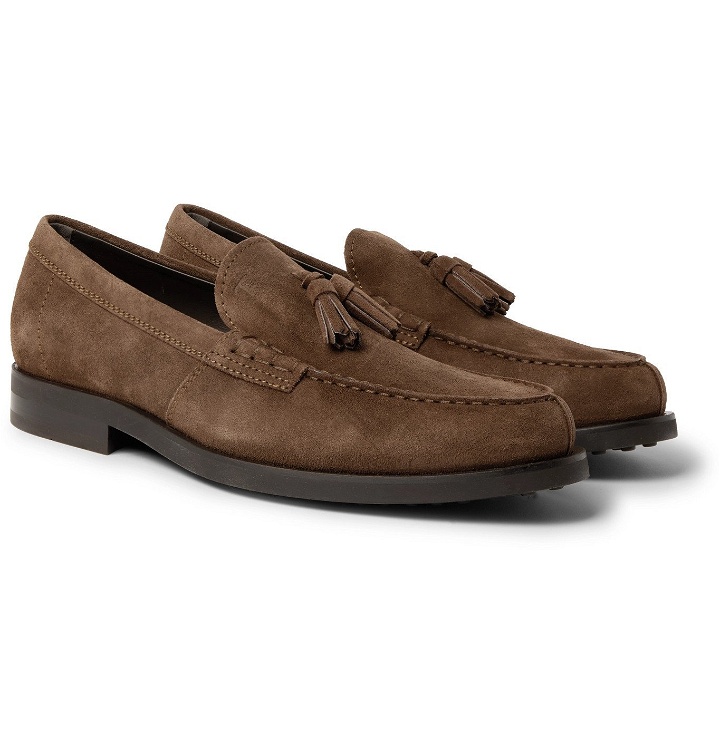 Photo: Tod's - Suede Tasselled Loafers - Brown