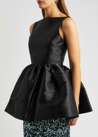 Solace London Simona Peplum Faille top Black