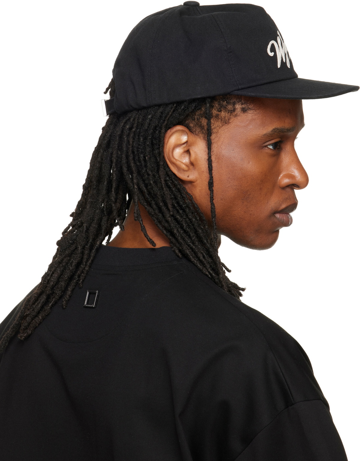 WOOYOUNGMI Black Flat Visor Baseball Cap