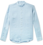 Altea - Grandad-Collar Linen Shirt - Blue