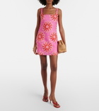 Cala de la Cruz Printed linen minidress