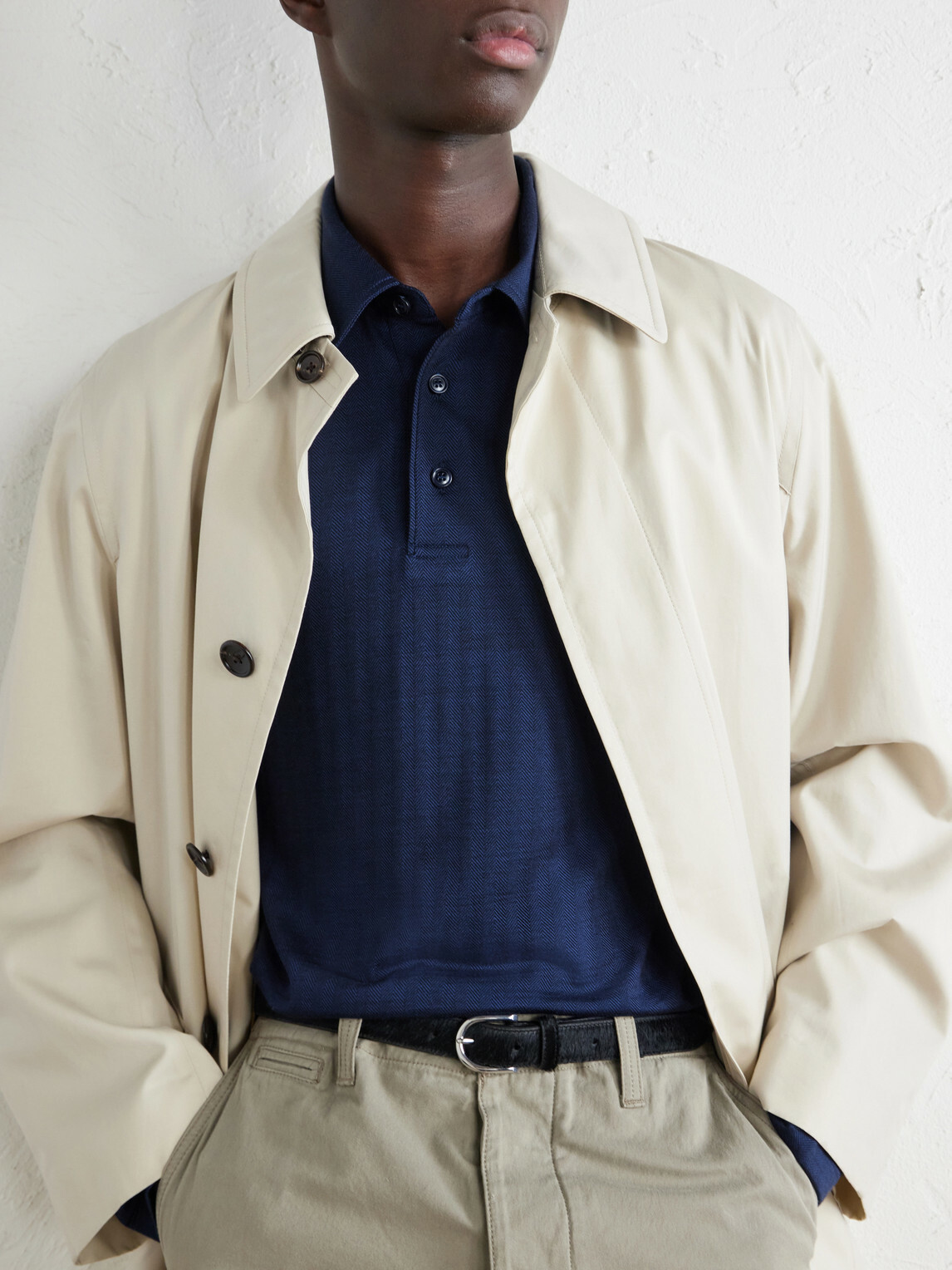 Brioni - Wool and Silk-Blend Polo Shirt - Blue