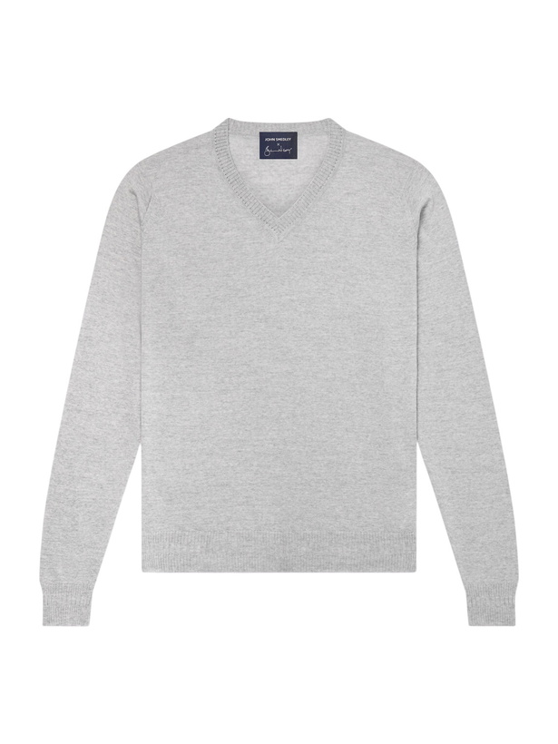 Photo: John Smedley - Bill Nighy Merino Wool Sweater - Gray