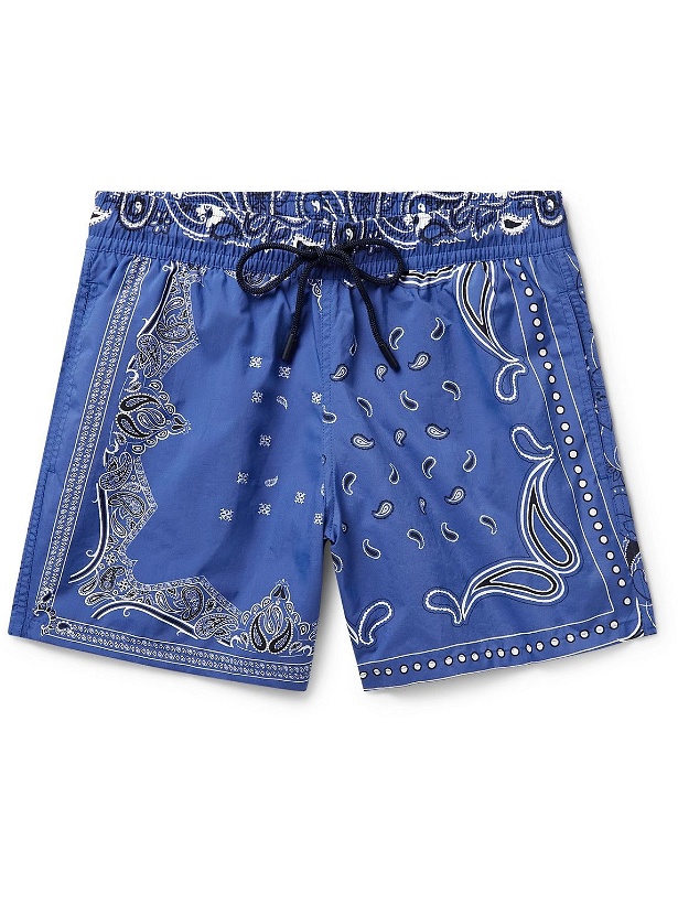 Photo: Etro - Mid-Length Bandana-Print Swim Shorts - Blue