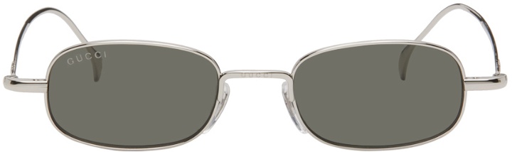 Photo: Gucci Silver Rectangular Sunglasses