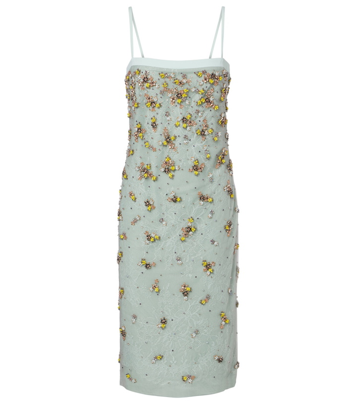 Photo: Costarellos Palla embellished lace and tulle midi dress