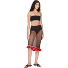 ALAÏA Brown Floral Crochet Midi Skirt