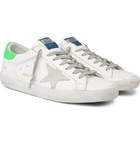 Golden Goose - Superstar Distressed Leather and Suede Sneakers - White