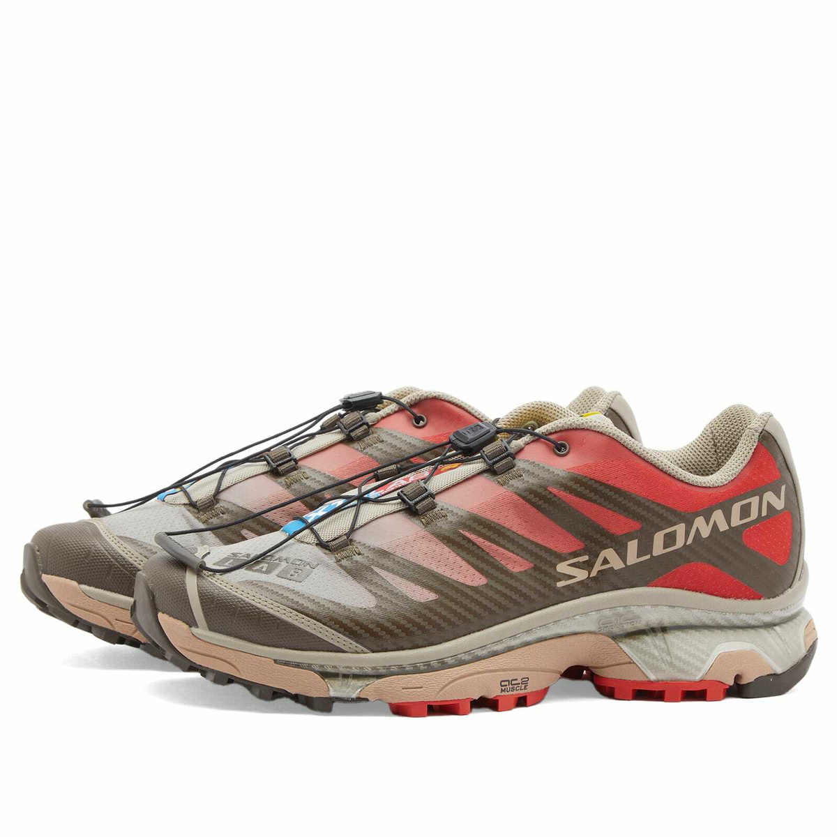 Salomon XT-4 OG Sneakers in Wren/Vintage Khaki/Aurora Red
