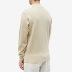 Fred Perry Men's Intarsia Laurel Wreath Mock Neck Knit in Oatmeal