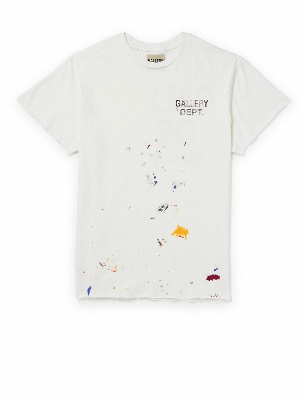 Photo: Gallery Dept. - Boardwalk Paint-Splattered Logo-Print Cotton-Jersey T-Shirt - White