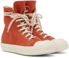 Rick Owens Drkshdw Orange High-Top Sneakers