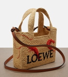 Loewe Paula's Ibiza Font Mini raffia tote bag