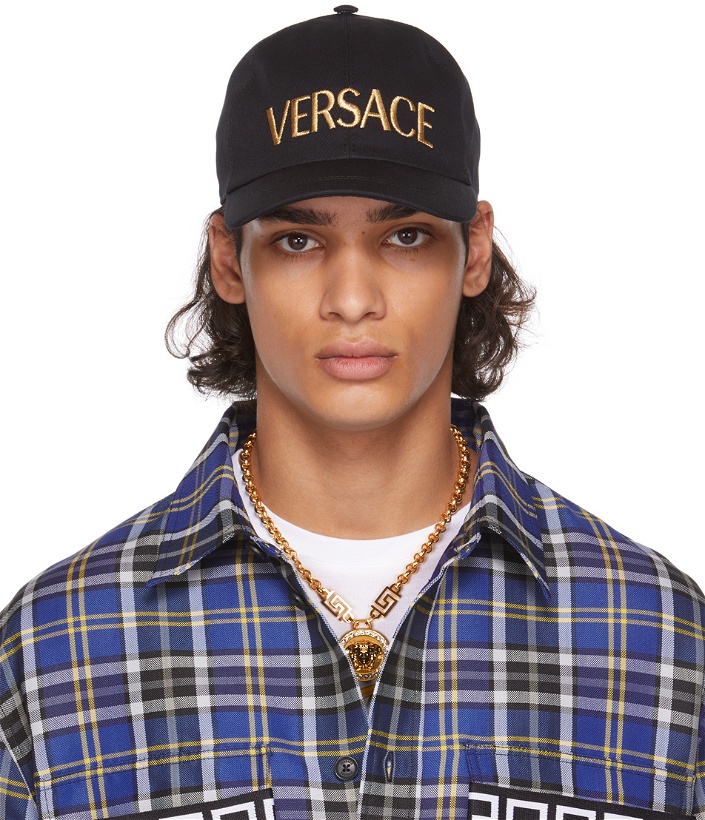 Photo: Versace Black & Gold Embroidered Logo Cap