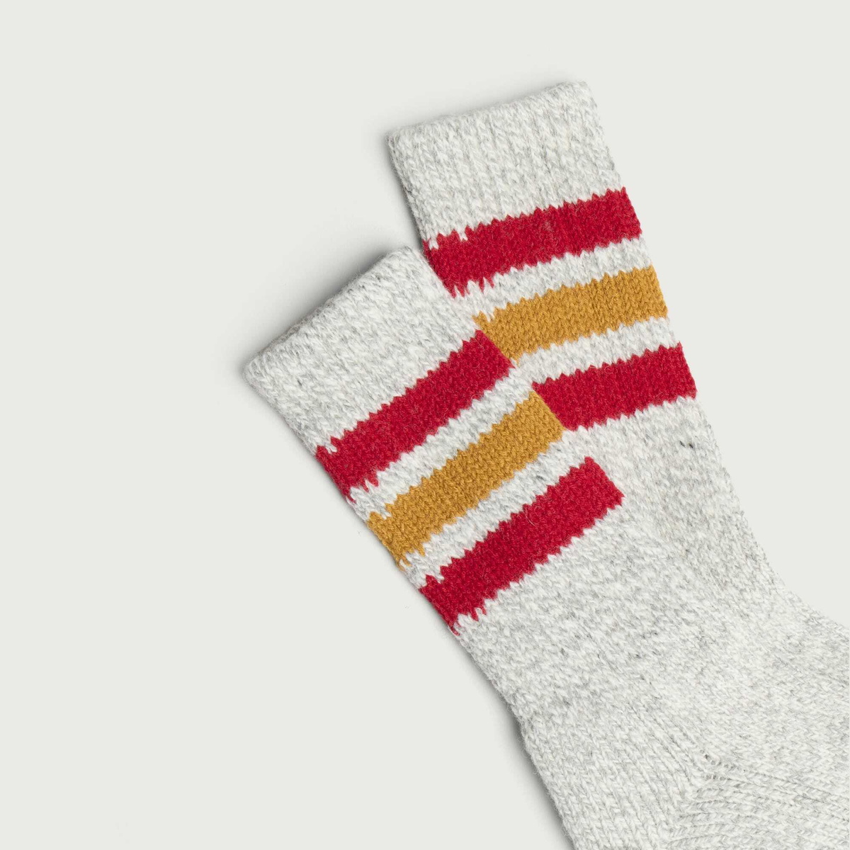 RoToTo Oldschool Work Boot Sock in Red/Gold