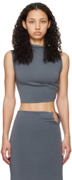 Jade Cropper Gray Asymmetric T-Shirt