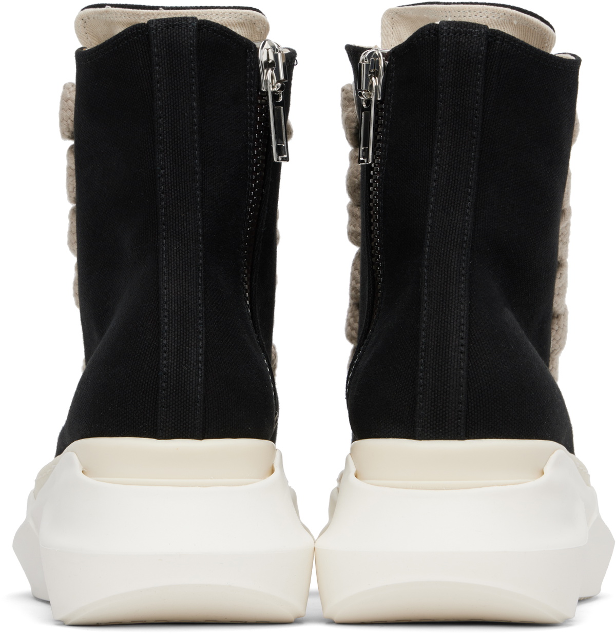 Rick Owens DRKSHDW Black Hollywood Jumbo Laces Abstract Sneak Sneakers