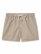 Frescobol Carioca - Straight-Leg Short-Length Printed Recycled Swim Shorts - Brown