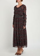Tory Burch Paisley-devoré Silk-blend Midi Dress Brown