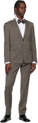 Dries Van Noten Gray & Black Silk Bow Tie