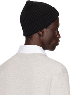 Maison Kitsuné Black Bold Fox Head Patch Beanie