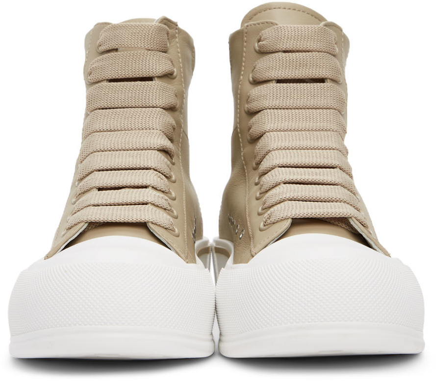 Alexander McQueen Beige High-Top Sneakers