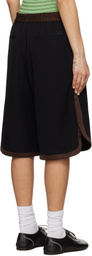 Wales Bonner Black & Brown Ossie Shorts