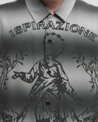 Pleasures X Iuter GIOVANNI BUTTON UP silver Mens Shortsleefe