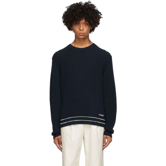 Photo: Marni Navy Rib Knit Stripes Sweater