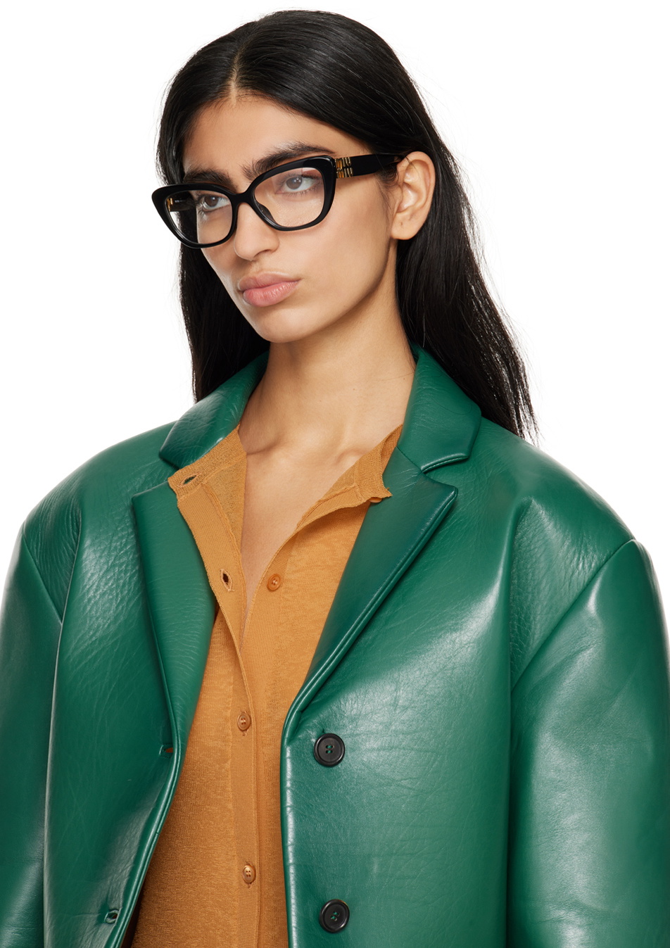 小物 archive MIUMIU llic Cat Eyewear Miu Miu Eyewear Black Cat-Eye Glasses Miu Miu