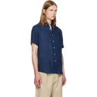 Polo Ralph Lauren Navy Linen Short Sleeve Sport Shirt