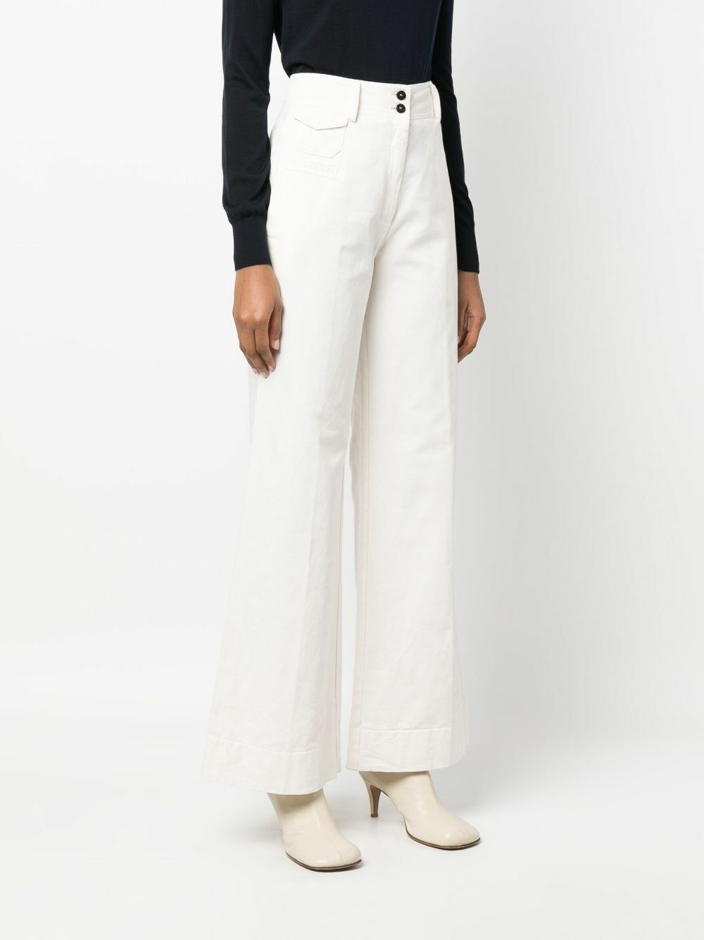 FORTE FORTE - High-waisted Cotton Twill Trousers
