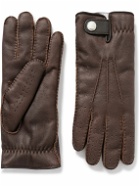 Brunello Cucinelli - Fleece-Lined Leather Gloves - Brown