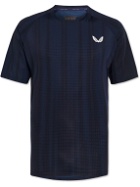 Castore - Logo-Print Striped Stretch-Jersey T-Shirt - Blue