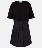 Moncler Belted cotton-blend jersey minidress