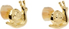 Chopova Lowena Gold Snail Stud Earrings