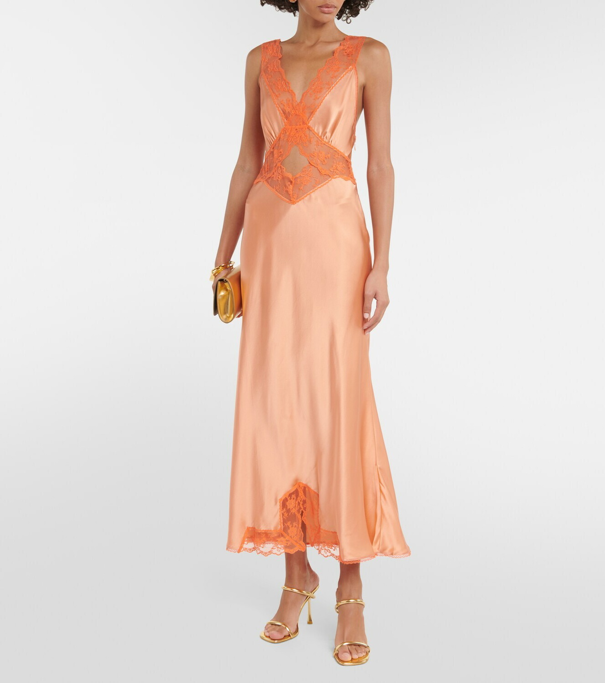 SIR Aries lace-trimmed silk maxi dress SIR.