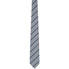 Dunhill Blue Silk Tri-Color Stripe Tie