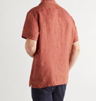 Lardini - Camp-Collar Linen Shirt - Red