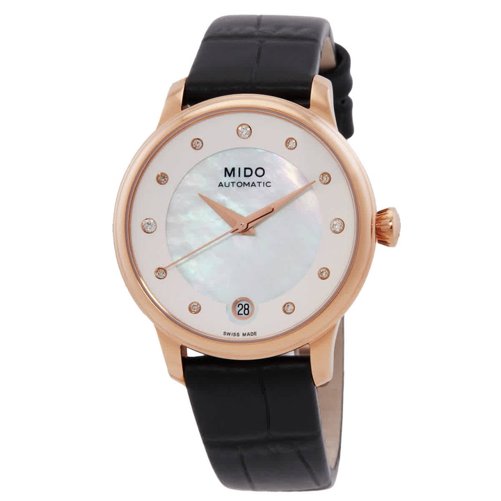 Photo: Mido Baroncelli Lady Day Automatic Diamond Watch M0392073610600