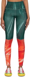 JW Anderson Green & Red Two Tone Leggings