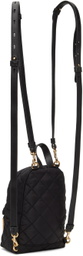 Moschino Black Mini Quilted Logo Backpack