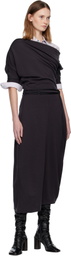 LEMAIRE Gray Twisted Hem Midi Dress