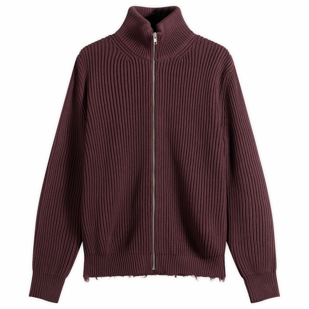 MM6 Maison Margiela Men's Zip Through Jumper in Ciocolat