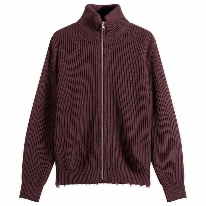 Photo: MM6 Maison Margiela Men's Zip Through Jumper in Ciocolat