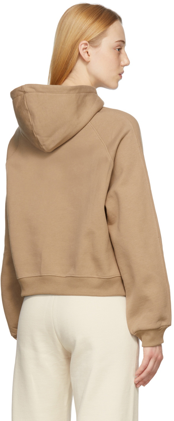 Tan cropped shop hoodie