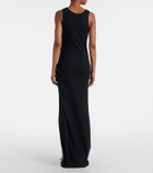 Versace Safety Pin draped cotton-blend maxi dress