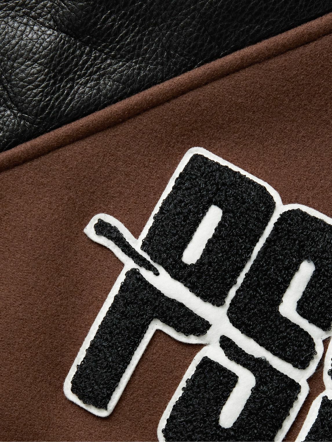 UNDERCOVER - Appliquéd Wool-Blend Felt and Leather Varsity Jacket