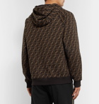 Fendi - Logo-Print Cotton-Jersey Hoodie - Brown