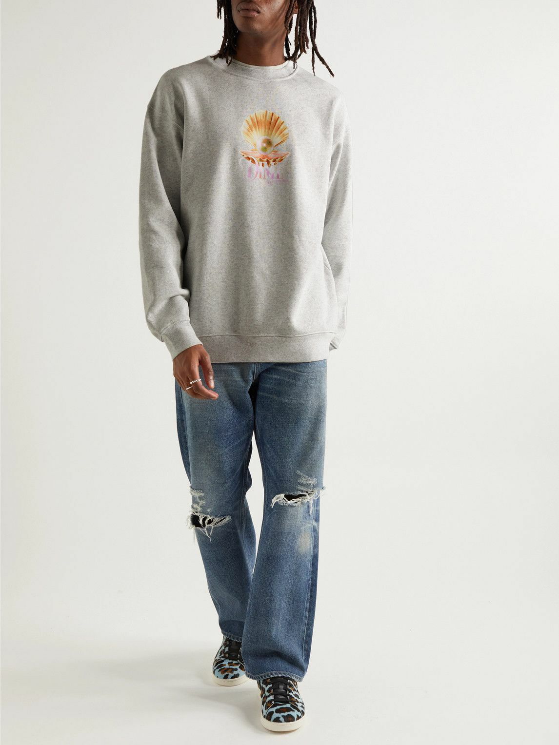 DIME - Unmentionables Logo-Print Cotton-Jersey Sweatshirt - Gray Dime